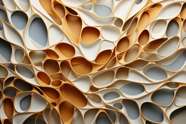 Una sinfonía visual seductora se desarrolla en una composición abstracta que muestra intrincados patrones, texturas, danzas, formas dinámicas, colores vibrantes crean un telón de fondo hipnotizante que agrega un toque de elegancia moderna.