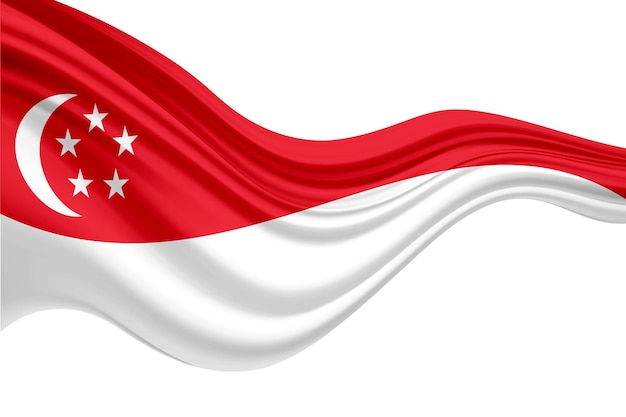 Foto singapore national flag isolated 3d fundo branco