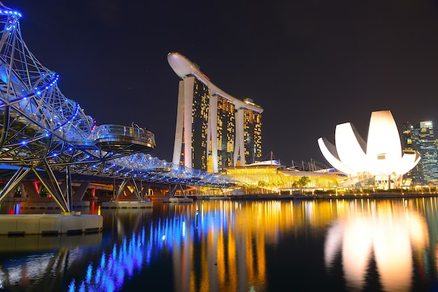 Singapur: 21. Mai 2016 Skyline Marina Bay Sands, Stadtskyline in der Nacht Singapur