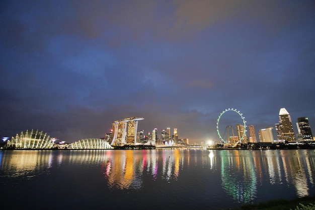 Singapur Marina Bay 1. Juni 2022 Singapur Marina Bay Sands bei Nacht