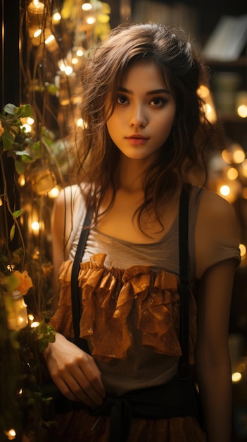 Singapur schönes Mädchen 20 Jahre altes Telefon-Hintergrundbild Professionelle fotogenerative Ai