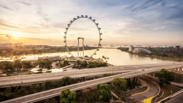 Singapur-Skyline am Morgen