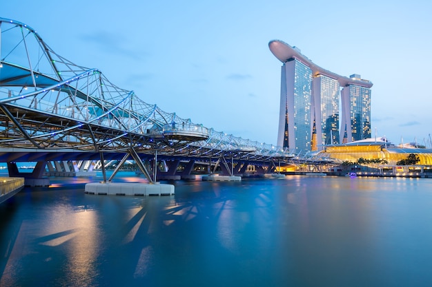 Singapur Skyline Dämmerung