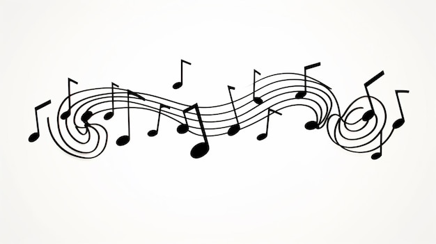 Foto single continuous line art drawing style music symbol