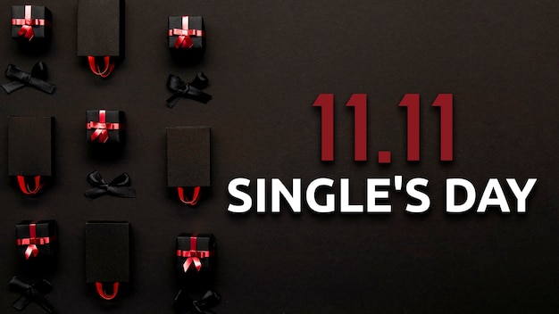 Single's Day Banner mit Geschenken