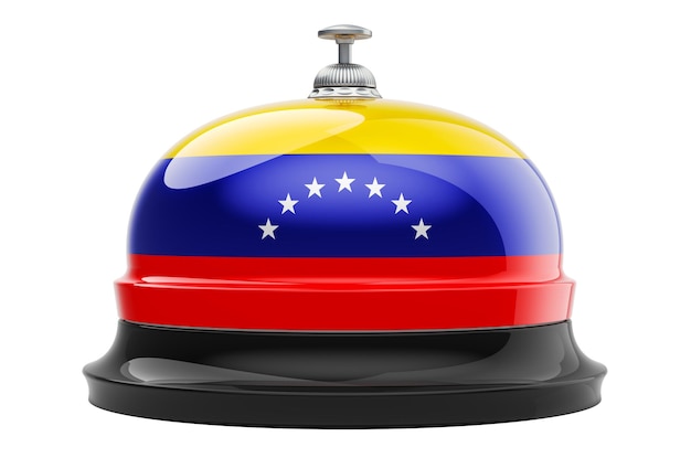 Sino de recepção com renderização em 3D da bandeira venezuelana