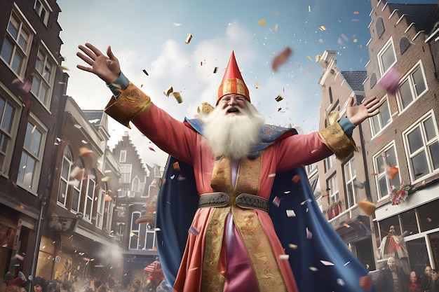 Sinterklaas celebra la diversidad cultural en una metrópolis urbana