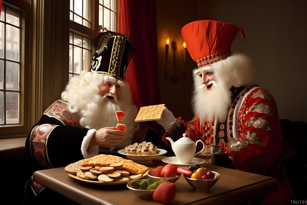 Sinterklaas und Schwarzte Piet genießen Tradition