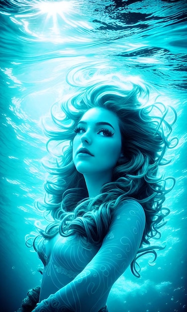 sirena en el agua