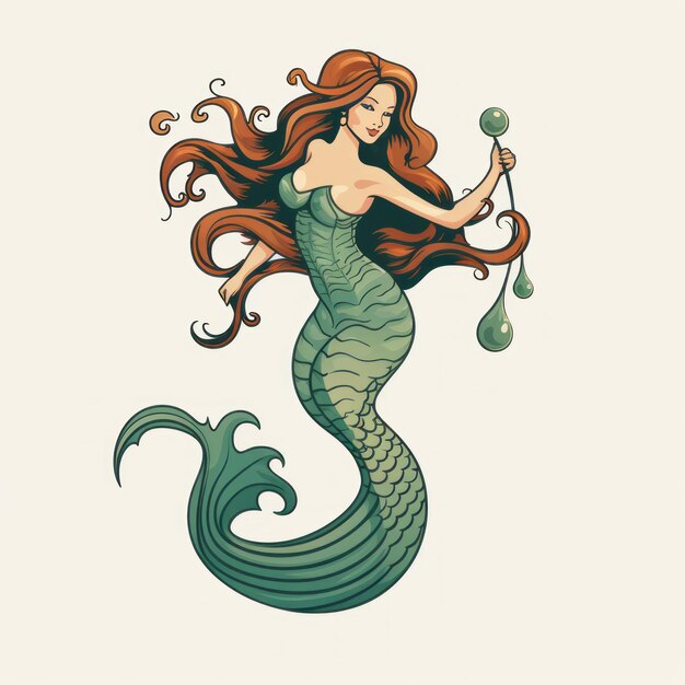 Foto una sirena con cola