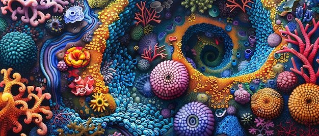 Una sirena tejiendo a través de un vibrante laberinto de coral