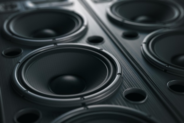 Sistema de altavoces de sonido acústico multimedia Música cerrar fondo negro