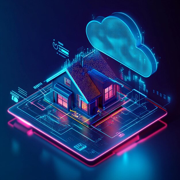 Sistema de automatización doméstica inteligente que conecta dispositivos a través de la computación en la nube