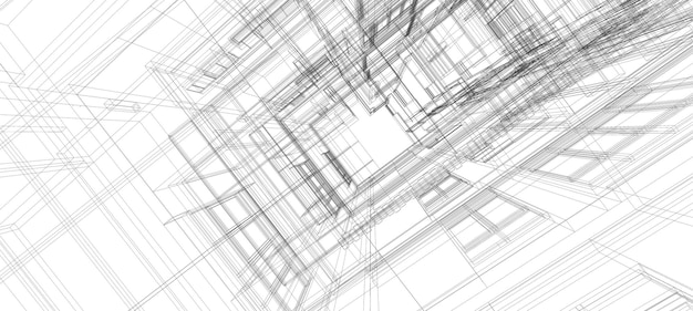 Sistema de automatización de edificios inteligentes tecnología inteligente digital arquitectura de fondo abstracto estructura metálica 3d fondo blanco