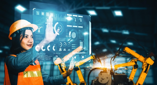 Sistema avançado de braço robótico XAI para indústria digital e tecnologia robótica de fábrica