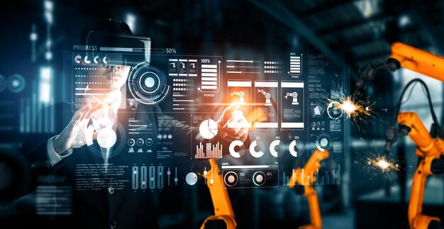 Sistema avanzado de brazo robótico XAI para la industria digital y la tecnología robótica de fábrica