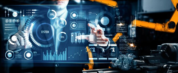 Sistema avanzado de brazo robótico Xai para la industria digital y la tecnología robótica de fábrica