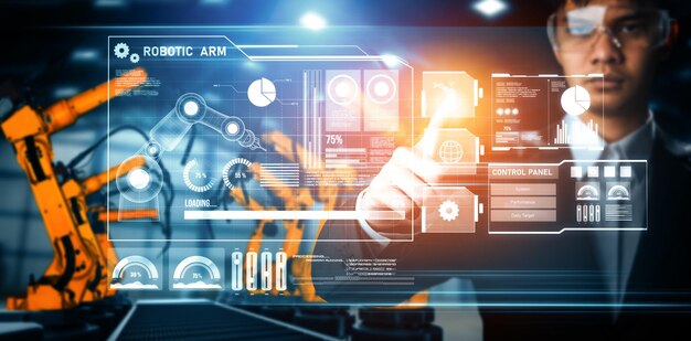 Sistema avanzado de brazo robótico XAI para la industria digital y la tecnología robótica de fábrica