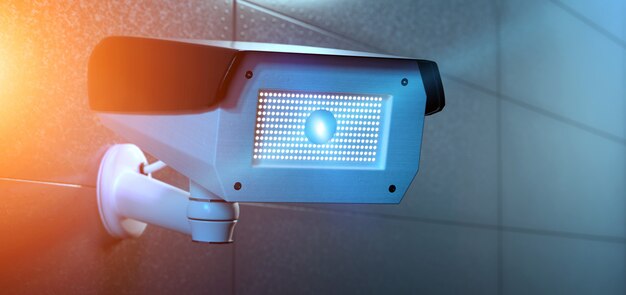 Sistema de cámaras de seguridad CCTV - renderizado 3d