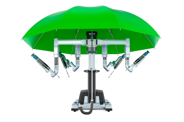 Sistema cirúrgico robótico sob renderização 3D guarda-chuva