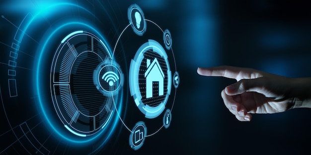 Sistema de control de automatización doméstica inteligente innovación tecnología concepto de red de Internet