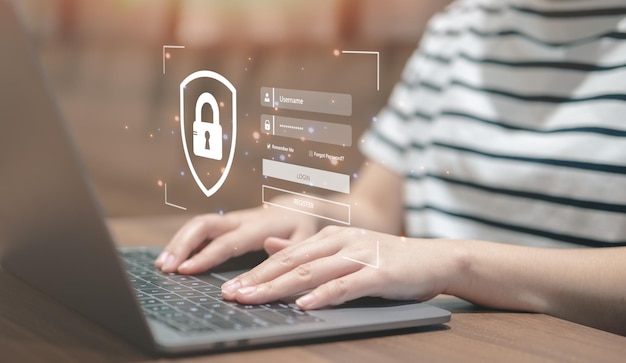 Sistema de controles de seguridad en línea para los usuarios nombre de usuario y contraseña sistema de autenticación tecnología de acceso seguro a Internet cibernética sistema de red de seguridad informática