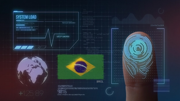 Sistema de identificação de digitalização biométrica por impressão digital. Brasil Nacionalidade