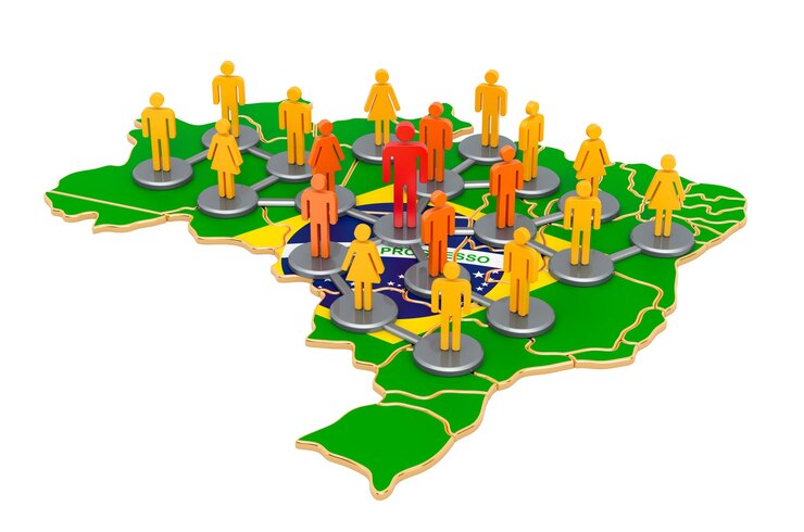 Foto sistema de rastreamento de contatos na renderização 3d do brasil