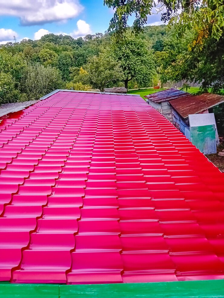Foto sistema de telhados de telhas espanholas metálicas chapa metálica ondulada feita de aço pintado