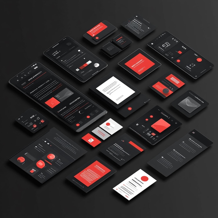 Foto sistema de diseño multiplataforma con componentes para web y móvil