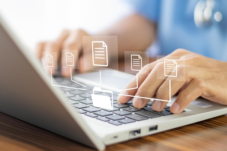 Foto sistema de gestión de documentos carpeta dms gestión de datos de archivos o tecnología de copia de seguridad de transferencia de datos