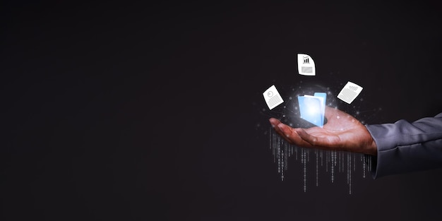 Sistema de gestión de documentos de carpetas de metaverso de conexión a Internet global virtual base de datos de documentación en línea y automatización de procesos