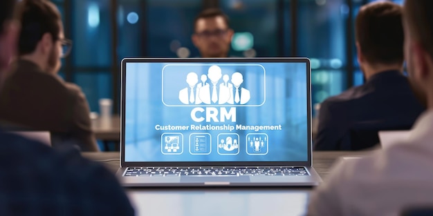 Sistema de gestión de relaciones con los clientes en computadora rápida para el negocio de CRM