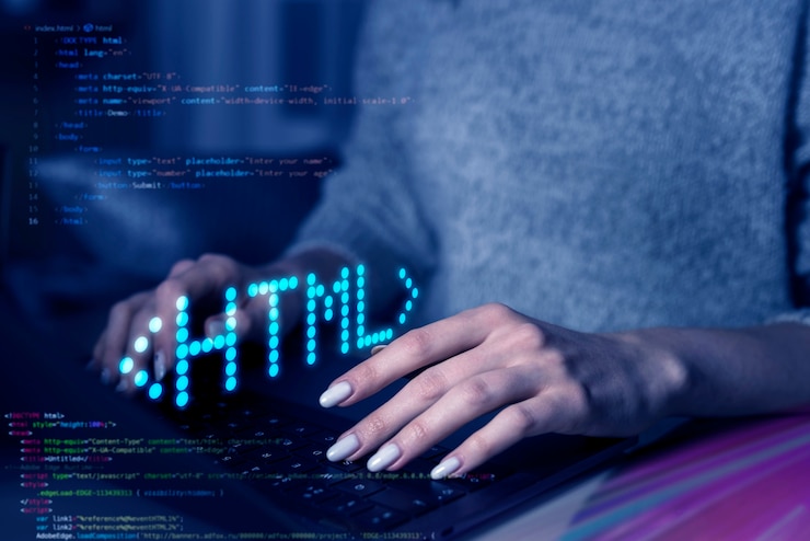 Foto sistema html para el concepto de sitio web.