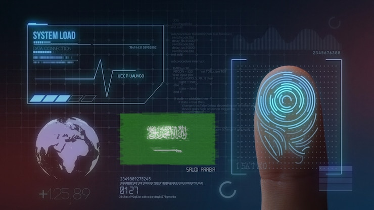 Foto sistema de identificación biométrica de escaneo de huellas digitales arabia saudita nacionalidad