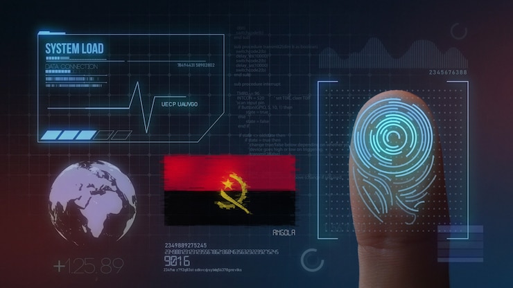 Foto sistema de identificación biométrica de escaneo de huellas digitales nacionalidad angola