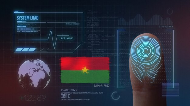 Sistema de identificación biométrica de escaneo de huellas digitales Nacionalidad Burkina Faso