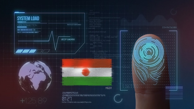 Sistema de identificación biométrica de escaneo de huellas digitales Nacionalidad nigerina