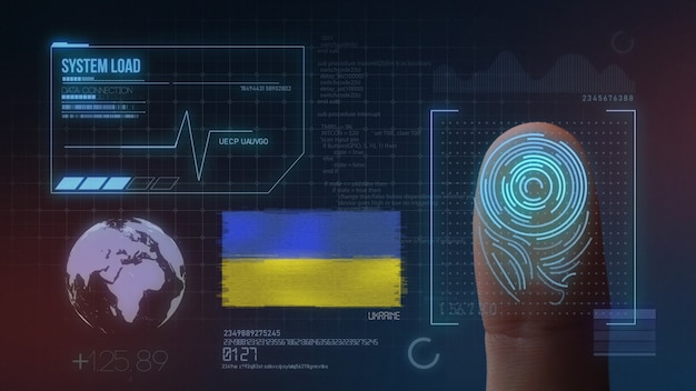 Sistema de identificación biométrica de escaneo de huellas digitales Nacionalidad ucrania