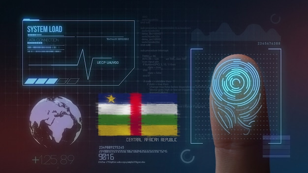 Sistema de identificación biométrica de escaneo de huellas digitales República Centroafricana Nacionalidad