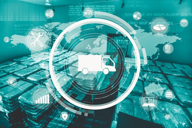 Foto sistema inteligente de gestión de almacenes que utiliza tecnología de realidad aumentada