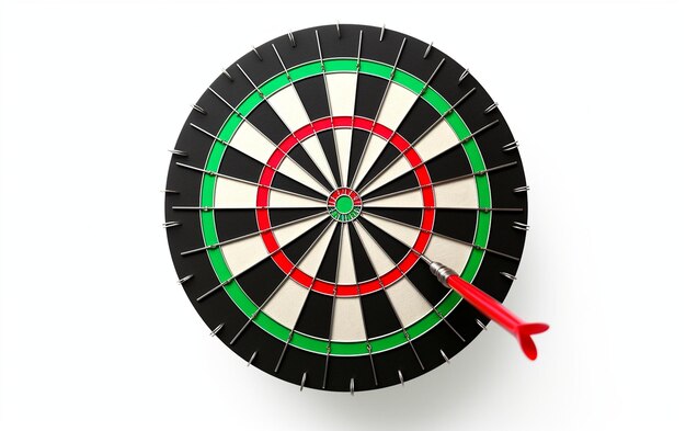 Foto sistema de nivelación del dartboard contra un fondo puro