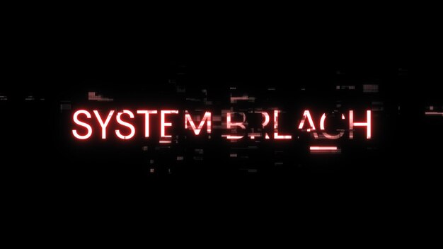 Sistema de renderización 3D violación de texto con efectos de pantalla de fallas tecnológicas