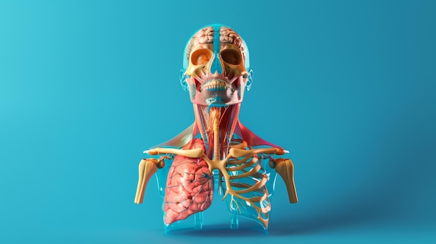 Foto sistema respiratorio humano pulmones alveolos ilustración de la laringe nariz acelerador mano ahogado anatomía