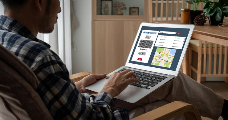 Foto sistema de seguimiento de entregas para comercio electrónico y negocios en línea modernos