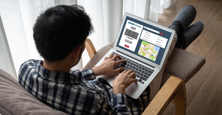 Foto sistema de seguimiento de entregas para comercio electrónico y negocios en línea modernos