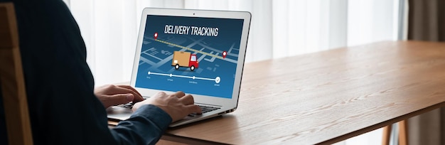 Foto sistema de seguimiento de entregas para comercio electrónico y negocios en línea modernos