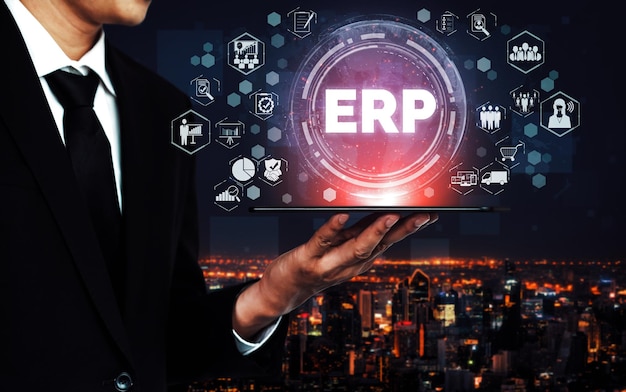 Sistema de software de gestión de recursos empresariales (ERP) para usuarios de recursos comerciales