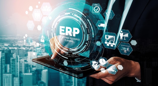 Sistema de software de gestión de recursos empresariales (ERP) para usuarios de recursos comerciales