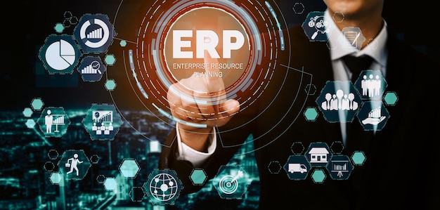 Sistema de software de gestión de recursos empresariales (ERP) para los usuarios de recursos comerciales